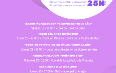 Actos programados con motivo del día Internacional de la eliminación de la violencia contra las mujeres (25N)